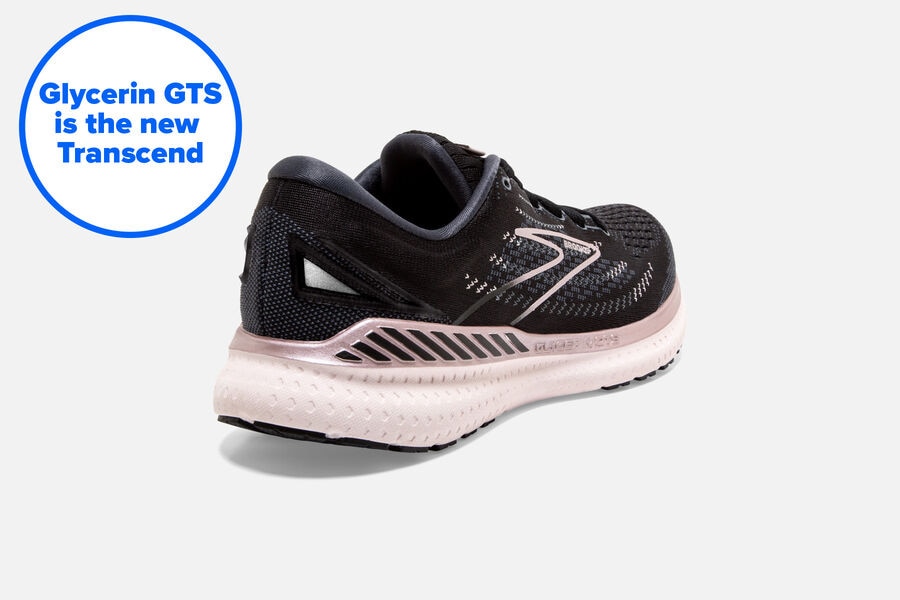 Brooks Glycerin GTS 19 Road Running Shoes Womens - Black/Pink - NFJZM-7832